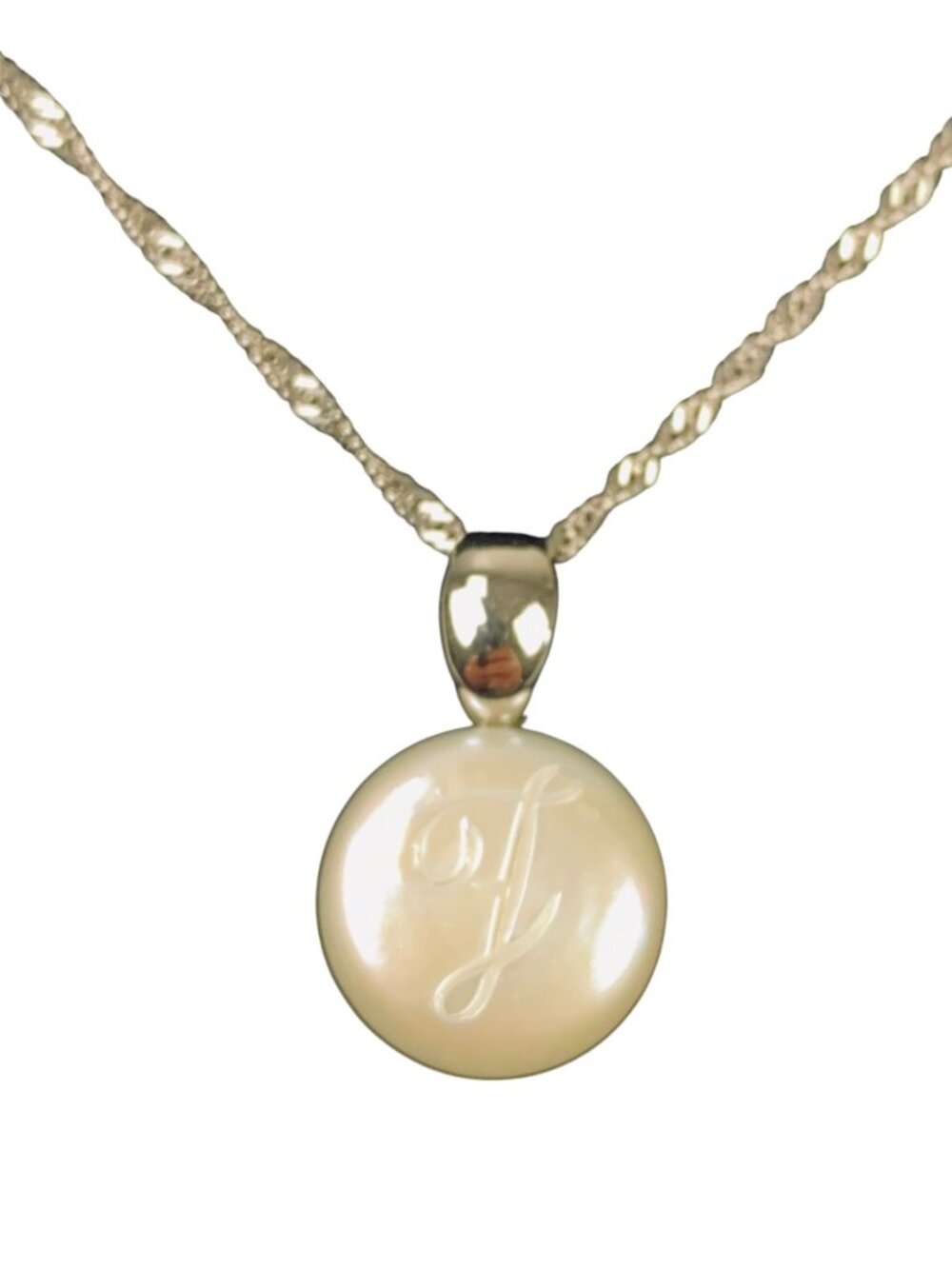 Honora Sterling Silver Cultured Coin Pearl Initial Pendant Necklace